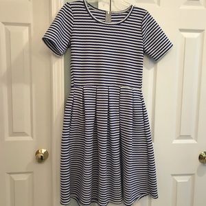 Lularoe Amelia blue stripe dress